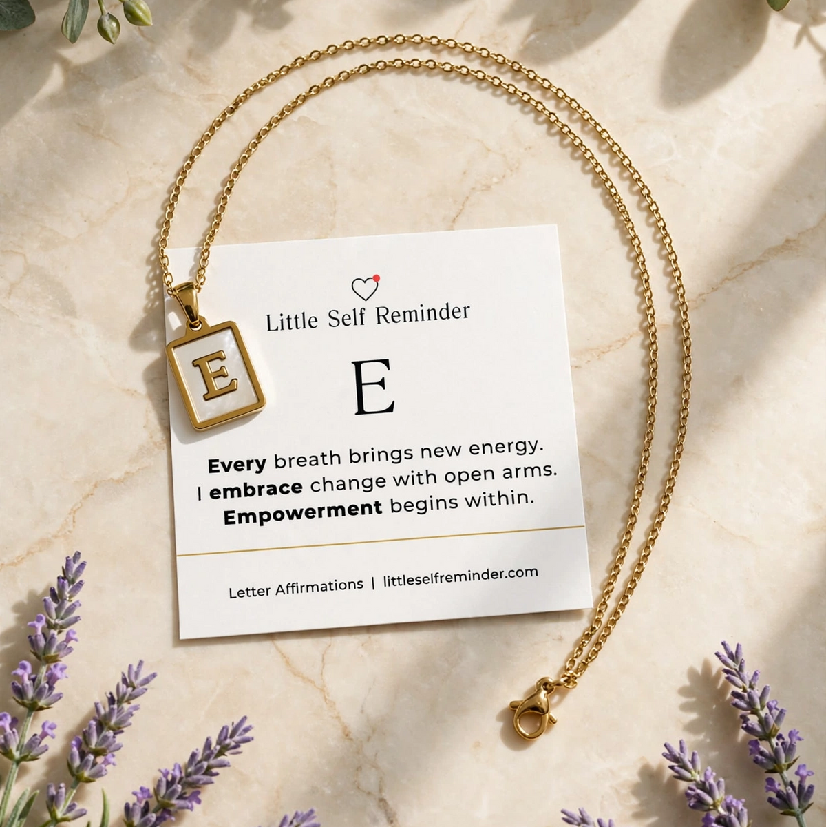 Initial Affirmation Necklace from Little Self Reminder