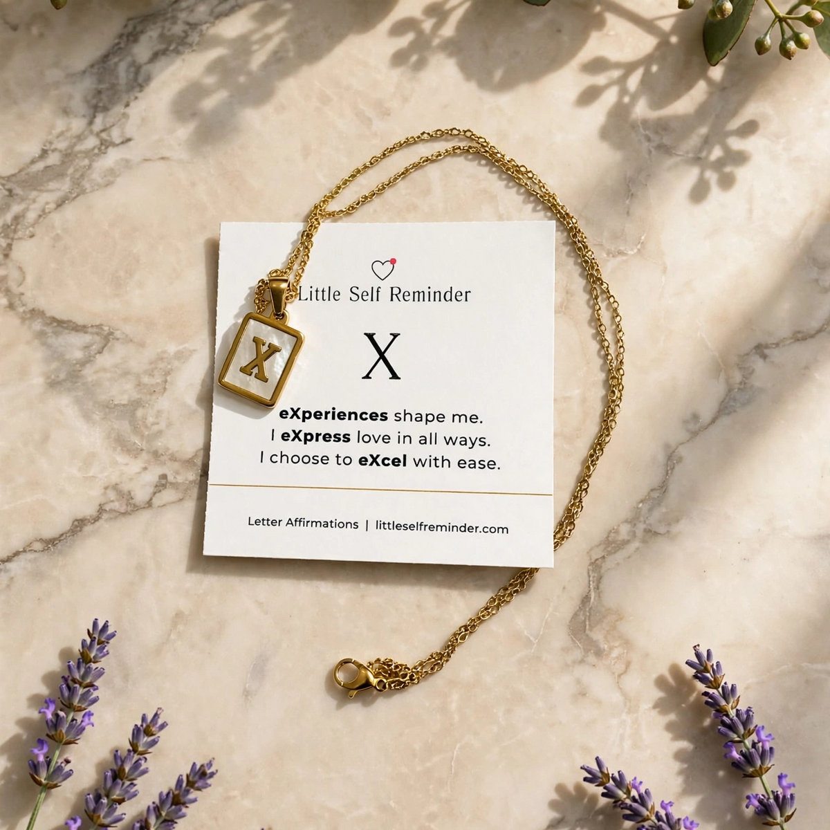 Initial Affirmation Necklace from Little Self Reminder