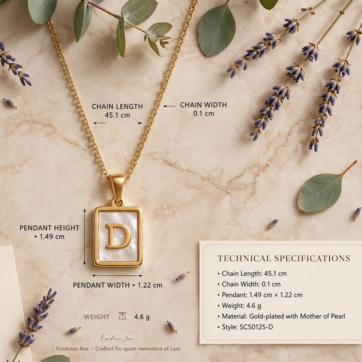 The image includes dimension labels, a product description card, and technical specifications.