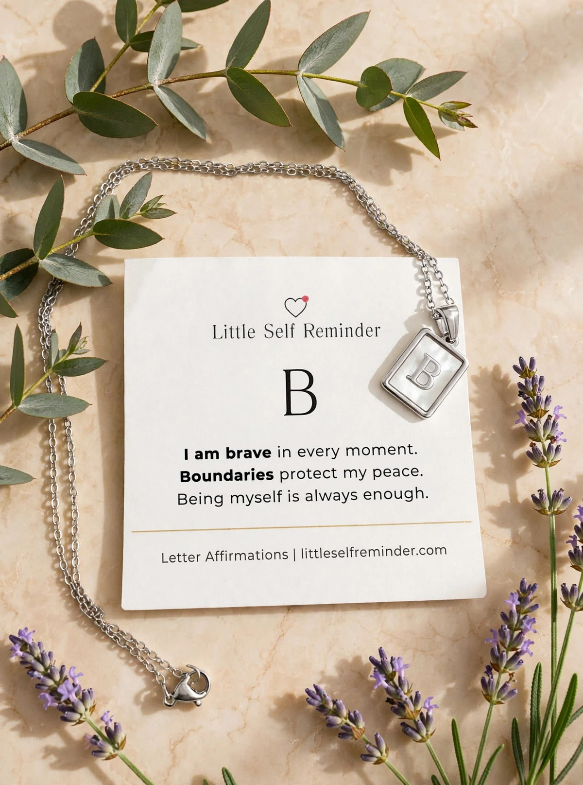 Initial Affirmation Necklace from Little Self Reminder
