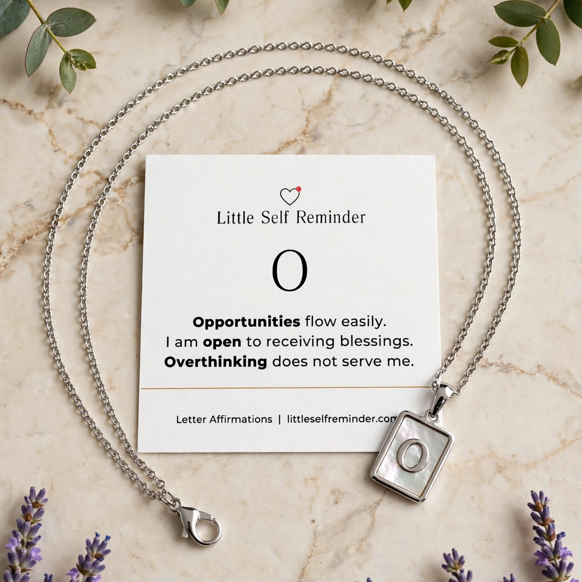 Initial Affirmation Necklace from Little Self Reminder