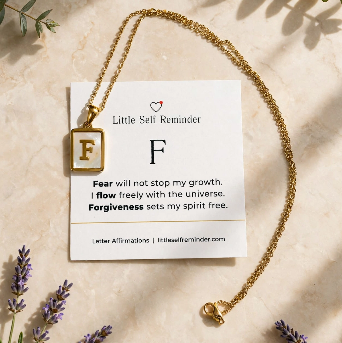 Initial Affirmation Necklace from Little Self Reminder