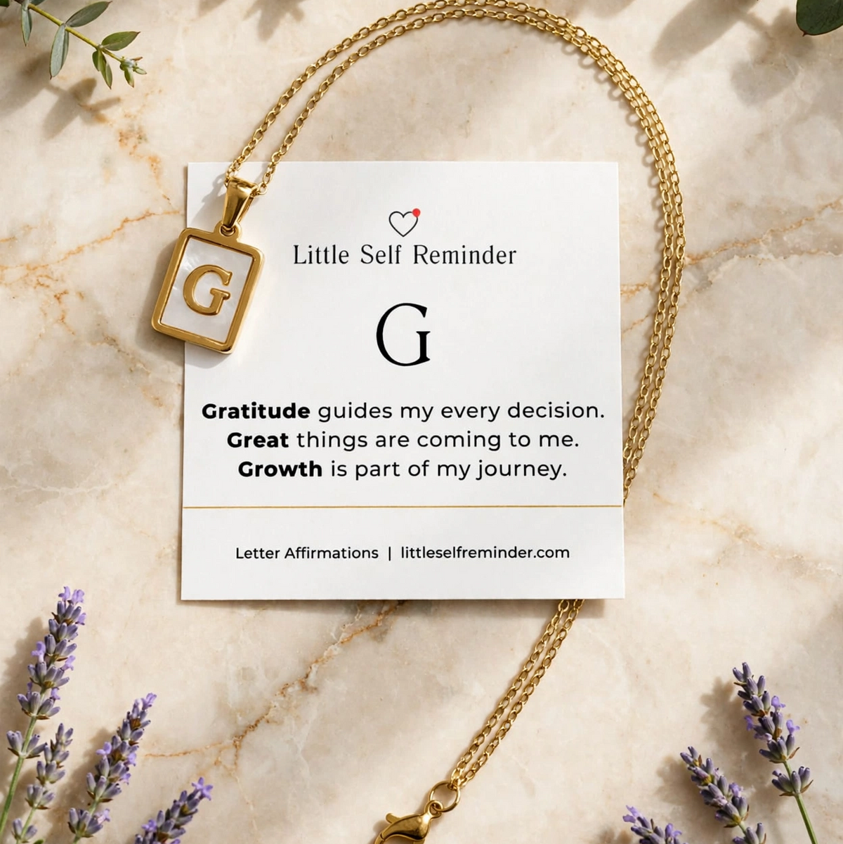 Initial Affirmation Necklace from Little Self Reminder