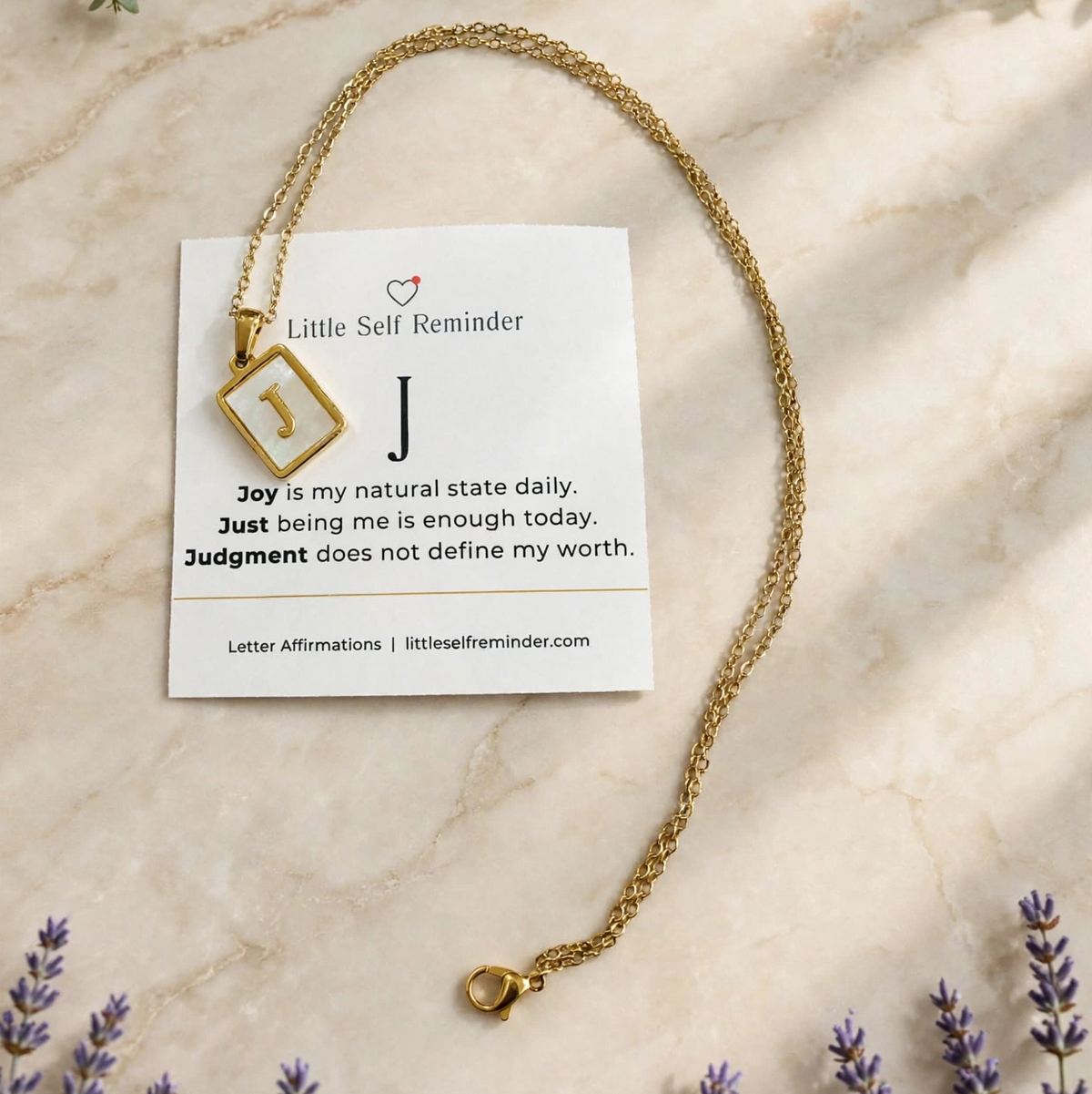 Initial Affirmation Necklace from Little Self Reminder