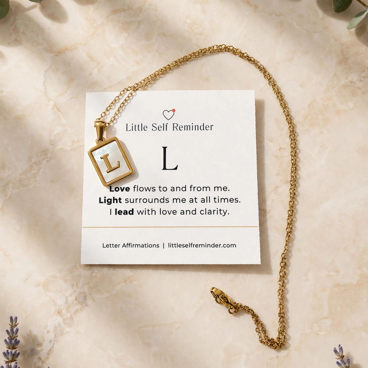 Initial Affirmation Necklace from Little Self Reminder