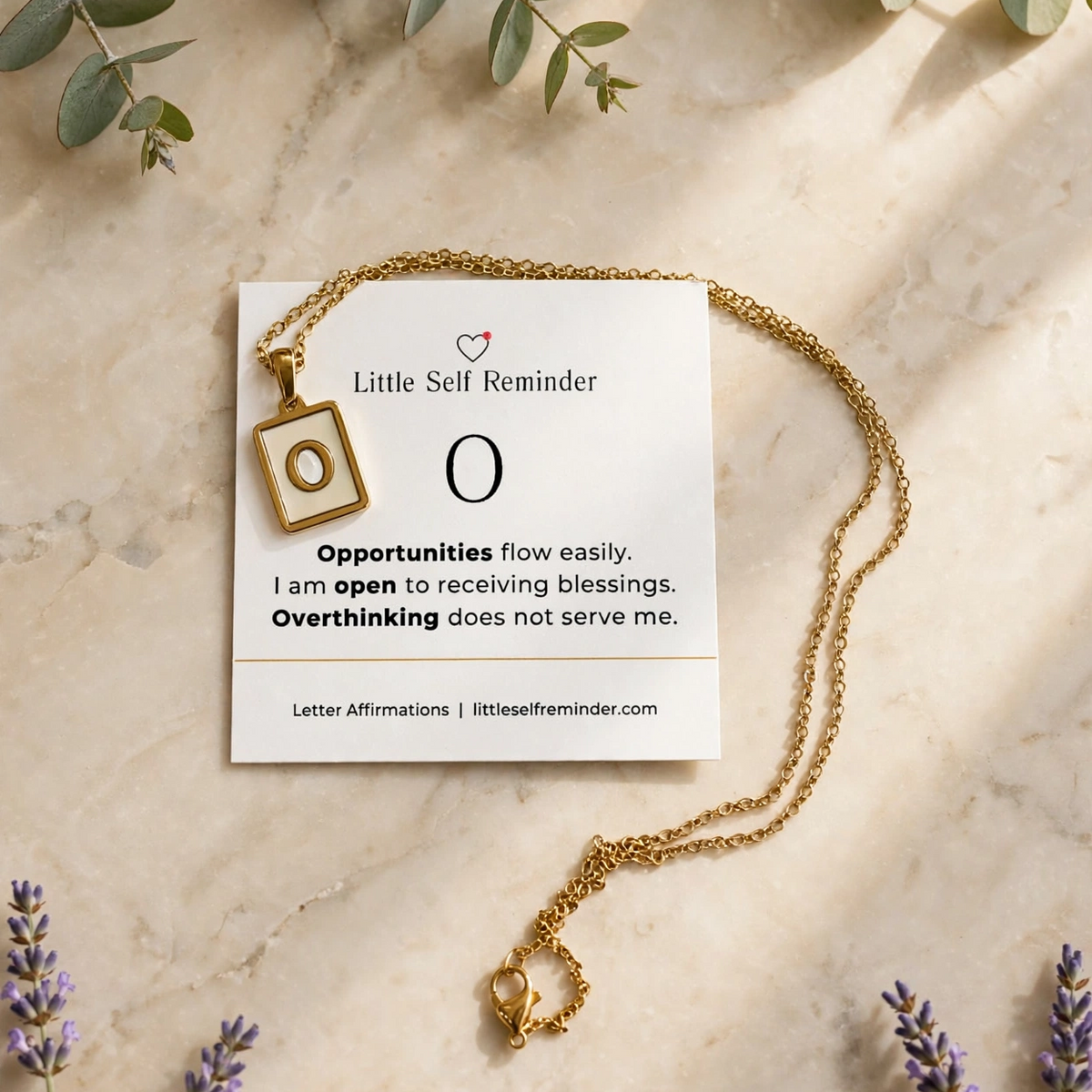Initial Affirmation Necklace from Little Self Reminder