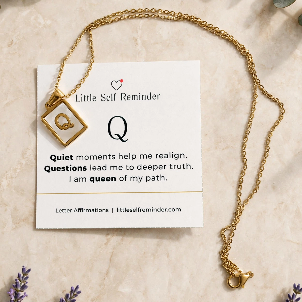 Initial Affirmation Necklace from Little Self Reminder