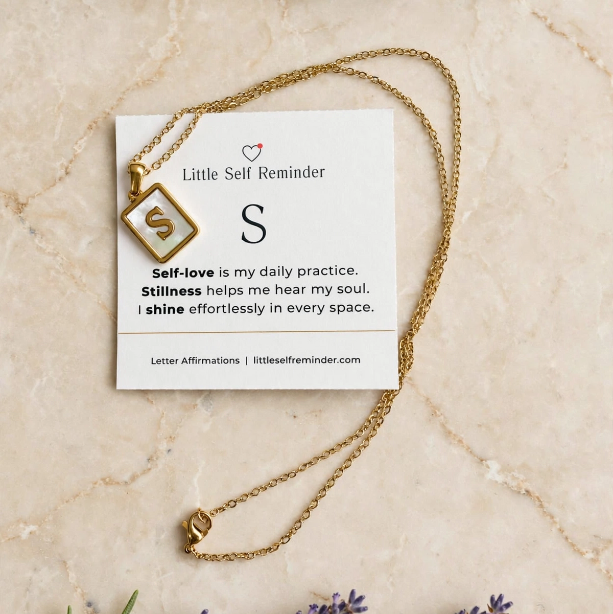 Initial Affirmation Necklace from Little Self Reminder
