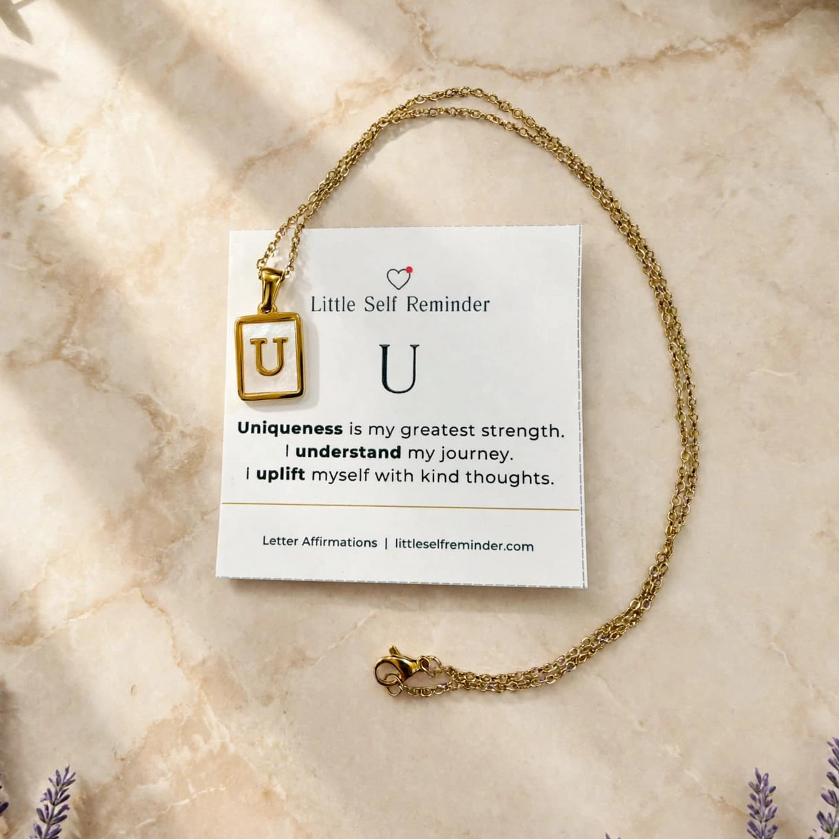 Initial Affirmation Necklace from Little Self Reminder