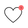 Heart shape with a red dot labeled '1' on a white background