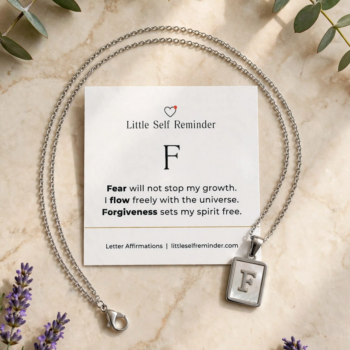 Initial Affirmation Necklace from Little Self Reminder