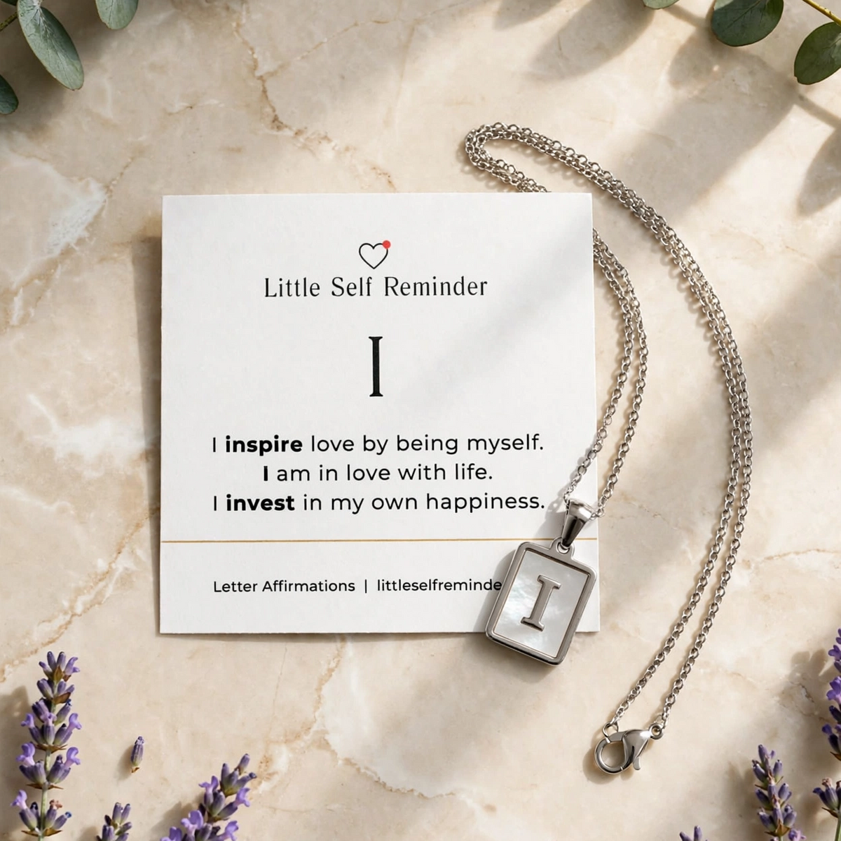 Initial Affirmation Necklace from Little Self Reminder