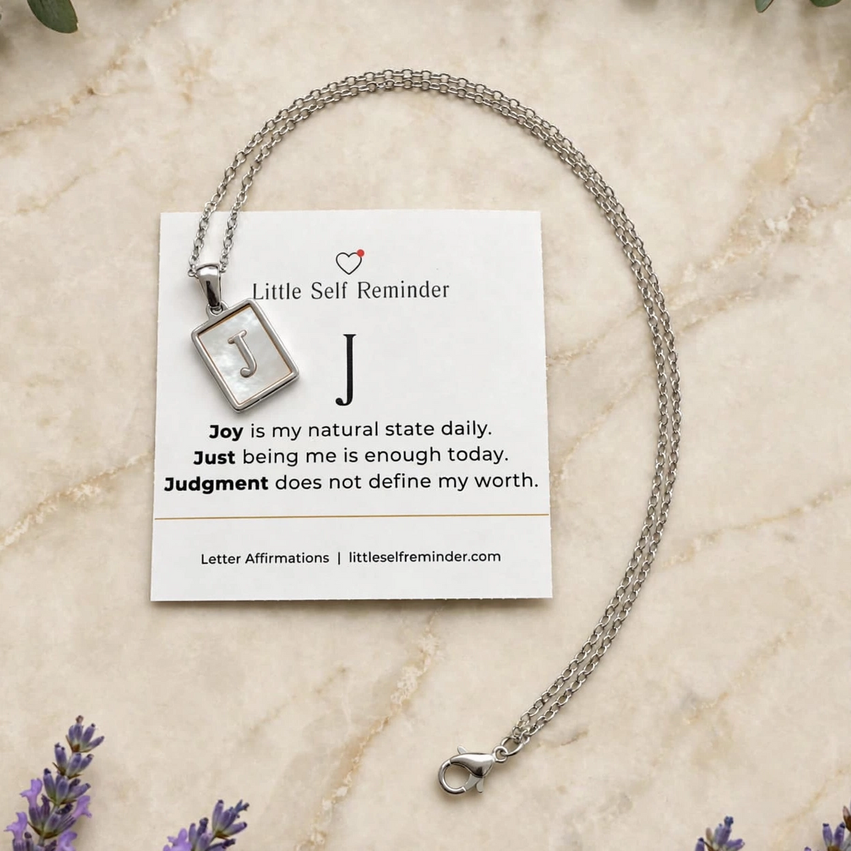 Initial Affirmation Necklace from Little Self Reminder
