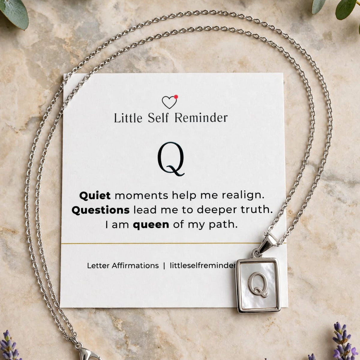 Initial Affirmation Necklace from Little Self Reminder