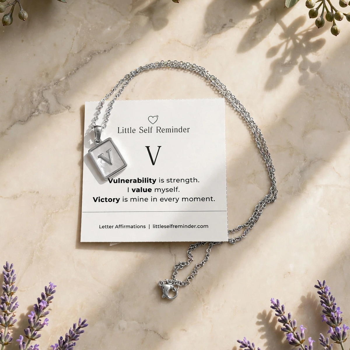 Initial Affirmation Necklace from Little Self Reminder