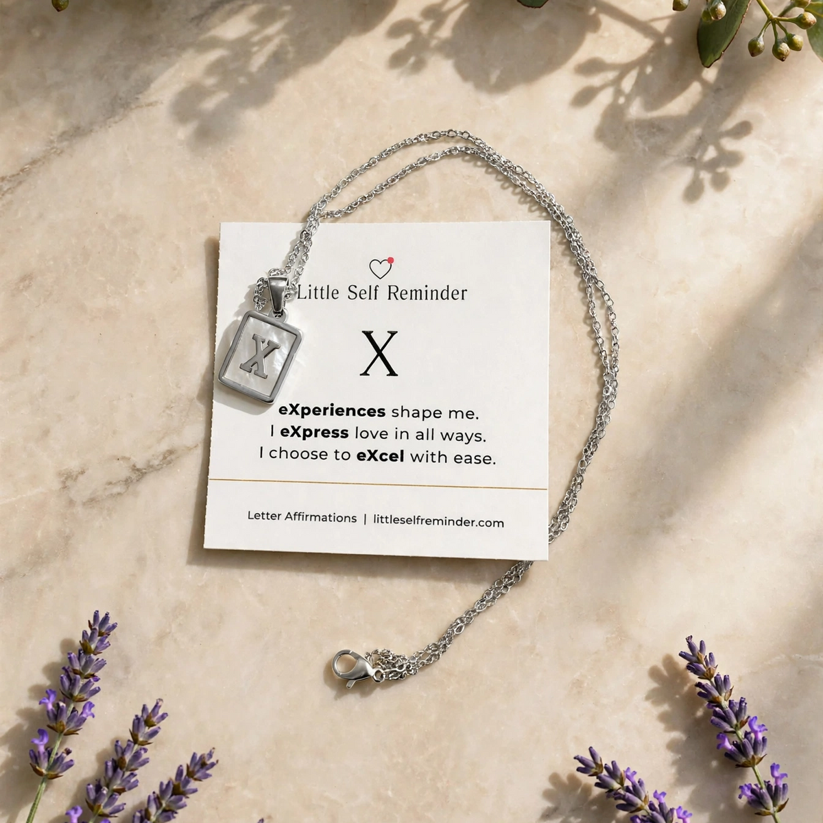 Initial Affirmation Necklace from Little Self Reminder