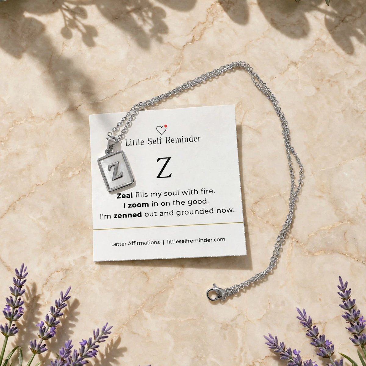 Initial Affirmation Necklace from Little Self Reminder